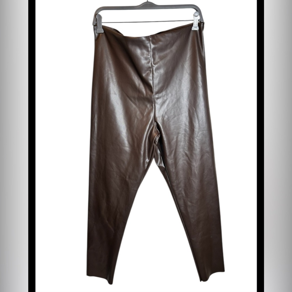 Joie Chocolate Brown Pull On Faux Leather Leggings In Size XXL